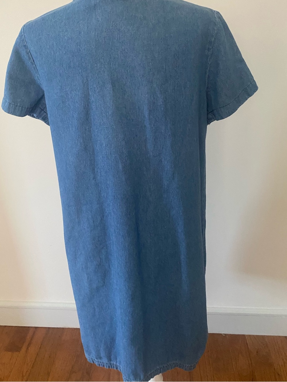 Vintage 90s Blair Denim Dress Small Ladybug Embroidered Cottagecore Pockets - Picture 4 of 13